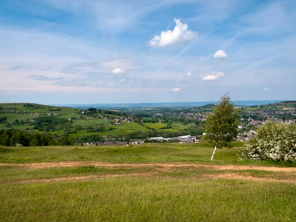 Vista Sobre Stroud Hacia Severn Vale Desde Rodborough Common Gloucestershire —  Fotos de Stock