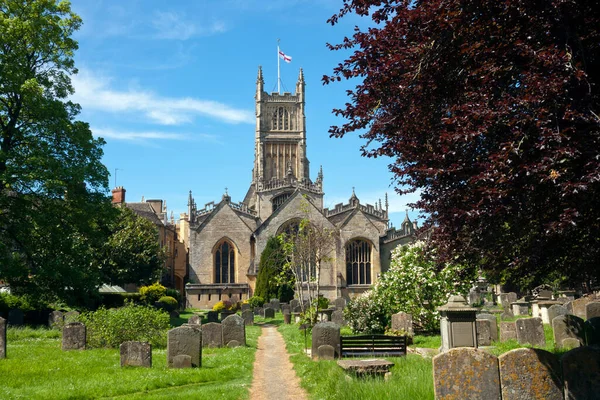 Historic Abbey Church Churchyard Cirencester Cotswolds Gloucestershire Regno Unito — Foto Stock