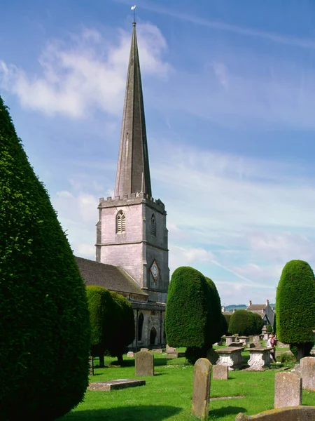 Imponente Chiesa Lana Suoi Noti Tasso Painswick Nel Cotswolds Gloucestershire — Foto Stock