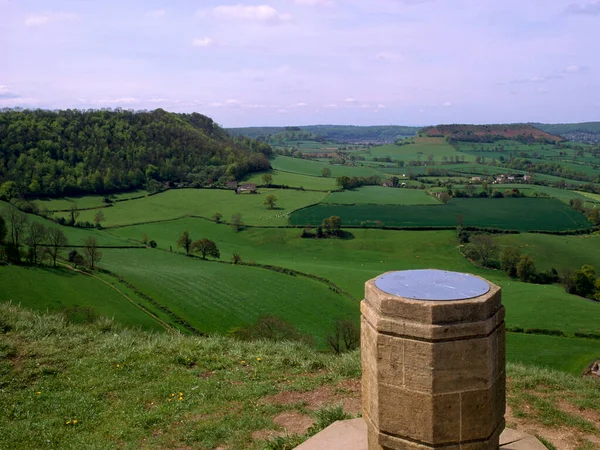 Vista Del Mirador Coaley Peak Largo Escarpa Cotswold Cerca Nympsfield — Foto de Stock