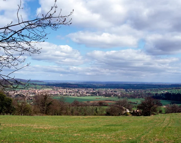 Vista Sobre Winchcombe Severn Vale Cotswolds Gloucestershire Inglaterra Reino Unido — Foto de Stock