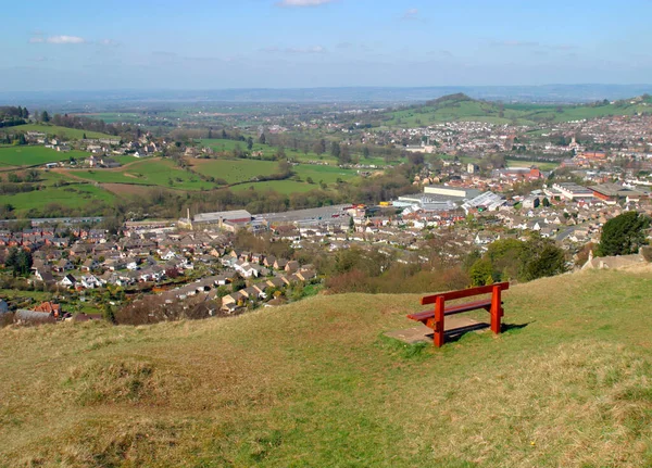 Vista Sobre Stroud Hacia Severn Vale Desde Rodborough Common Gloucestershire —  Fotos de Stock