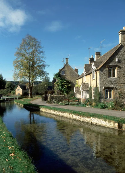 Riverside Cotswold Shabages River Eye Lower Slaughter Gloucestershire Cotswolds England — 스톡 사진