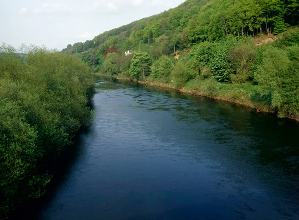 Tranquil River Wye Közel Goodrich Herefordshire Egyesült Királyság — Stock Fotó