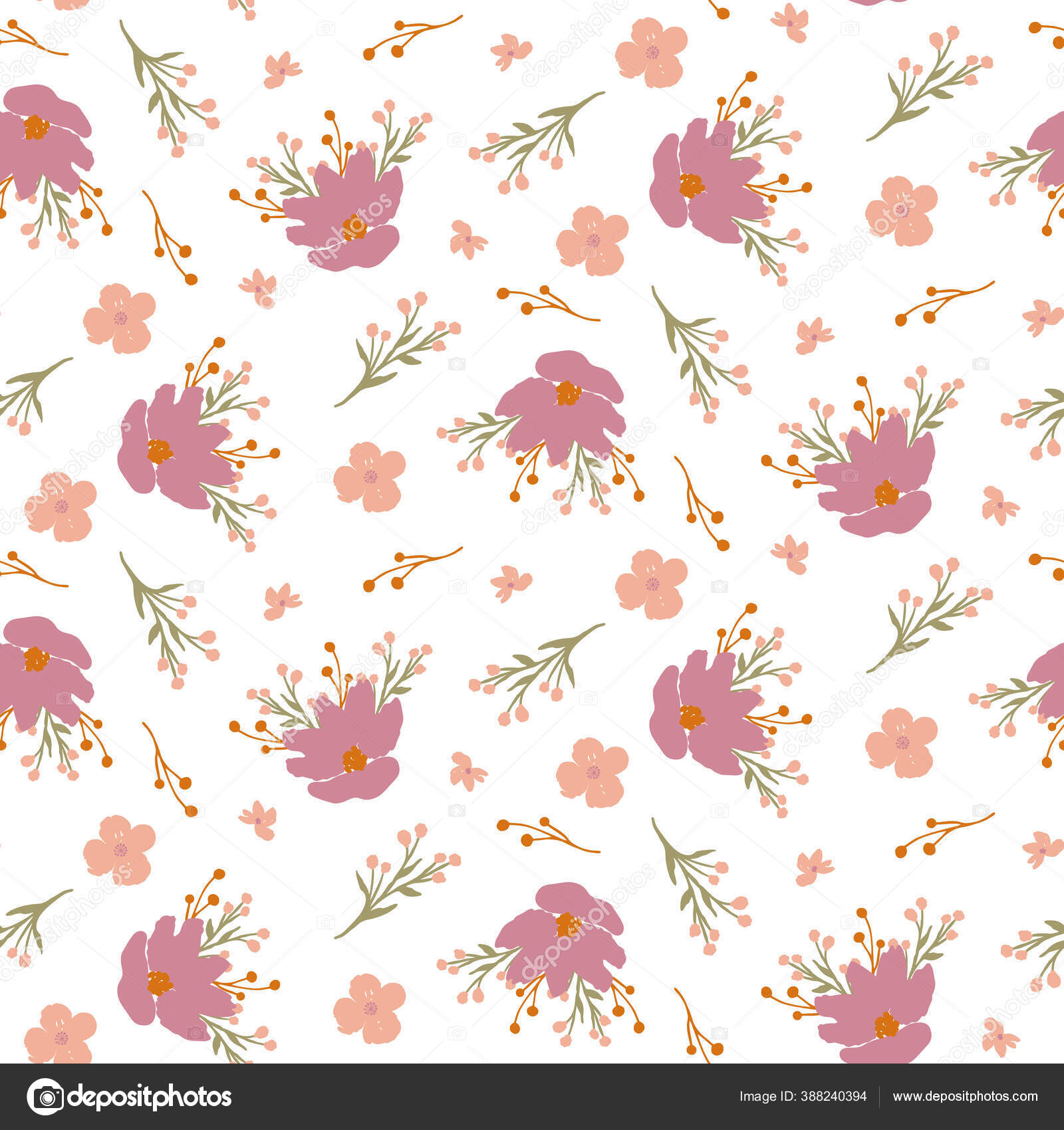 Bunga Vektor Abstrak Mengulangi Pola Dalam Warna Pastel Pola Mulus