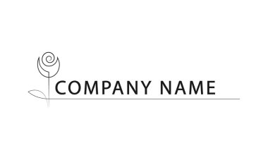 Çiçekçi dükkanı için vektör gül logosu ve diğer işler. Tasarım şablonu. 