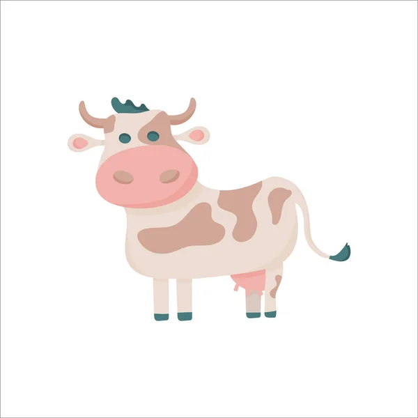 Векторная Иллюстрация Запасов Коровы Фермерское Животное Белом Фоне — стоковый вектор