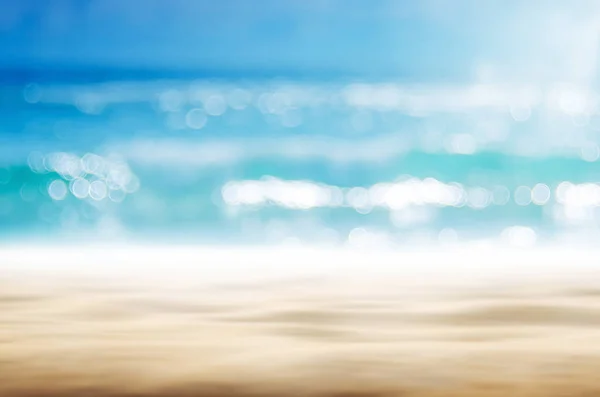 Tropikal plaj ile bokeh güneş ışık dalga arka plan bulanıklık.