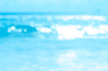 Tropikal plaj ile bokeh güneş ışık dalga arka plan bulanıklık.