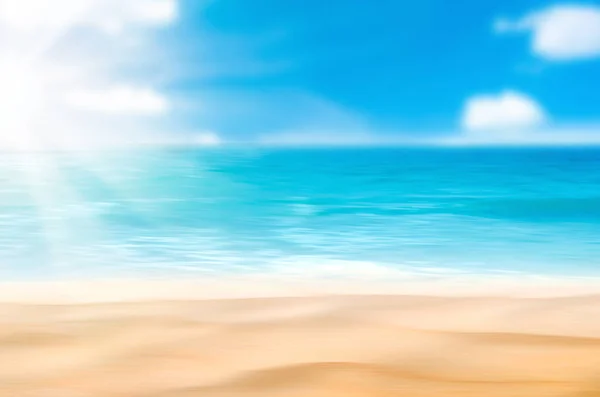 Verschwimmen tropischen Strand mit Bokeh Sonne Licht Welle abstrakten Hintergrund. — Stockfoto