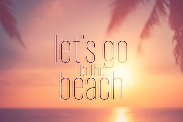 Let Beach Words Blur Tropical Sunset Beach Bokeh Sunlight Wave — Stock Photo, Image