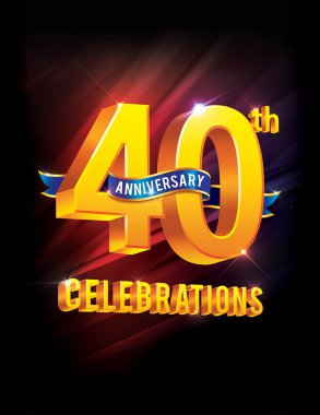 Altın 40. yıl dönümü kutlamaları karanlık arka planda