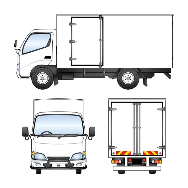 Illustration Petit Camion Sur Fond Blanc — Photo