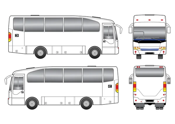 Vector Luxury Touring Bus Template Isolated White Background — Stock Photo, Image