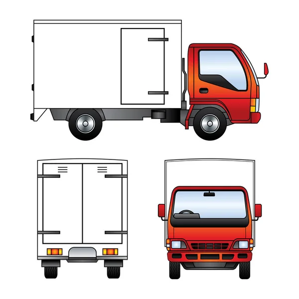 Illustration Small Truck White Background — Stock Photo, Image