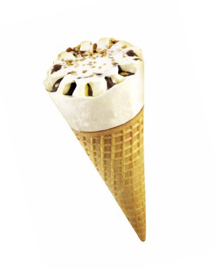 Waffle 'lı vanilyalı dondurma.