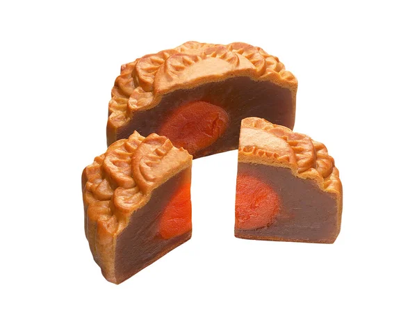 Çin Sonbahar Festivali için nilüfer yaprağı sarısı ay pastası.