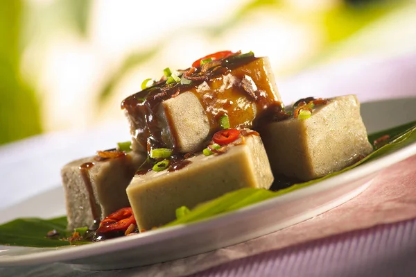 Yam Cake Dessert Sweet Soy Sauce — Stock Photo, Image