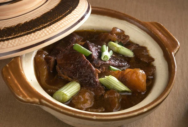 Stewed Assorted Meats Sea Cucumber Clay Pot — Stock Photo, Image