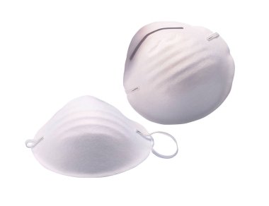 Beyaz arka planda tıbbi koruyucu maske