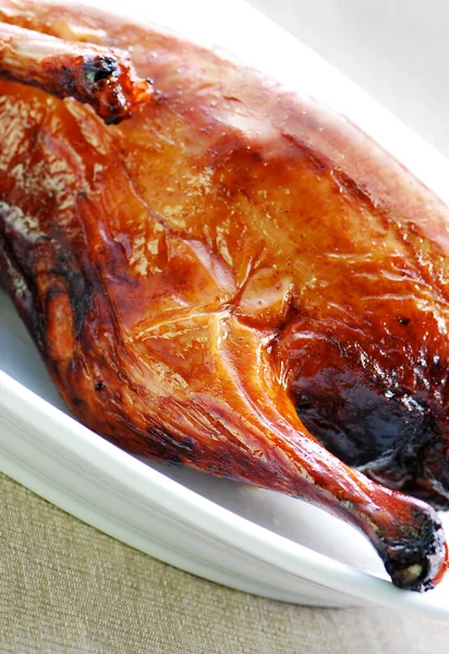 Chinese Style Roasted Duck Plate Closeup — Stock Photo, Image