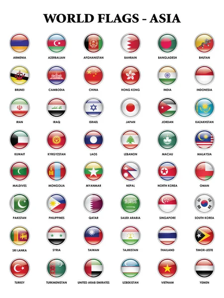 Landsflaggor Alfabetisk Ordning För Den Asiatiska Kontinenten — Stockfoto
