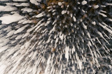 Buz Mağarası alt görünümü Kapat, baykal Rusya Kış sezon doğal manzara arka plan