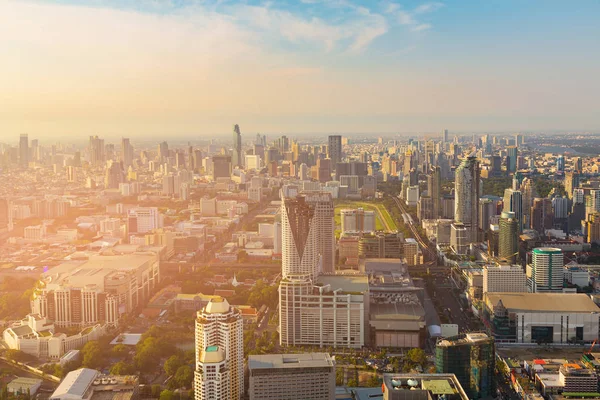 Flygfoto Bangkok City Business Centrala Thailand Stadsbilden Bakgrund Stockbild