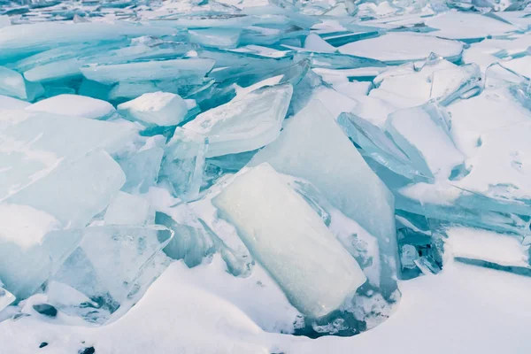 Rompere Superficie Ghiaccio Russia Baikal Stagione Invernale Paesaggio Naturale Sfondo — Foto Stock