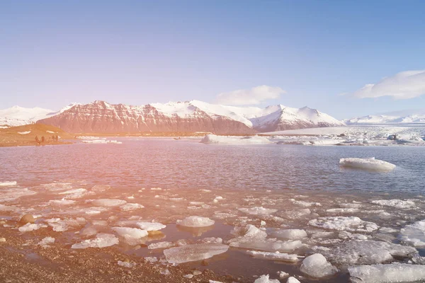 Eisgletscher Wintersaison Lagune Natürliche Landschaft Hintergrund — Stockfoto
