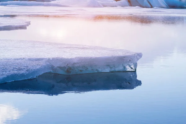 Iceberg Sulla Laguna Jokulsarlon Islanda Stagione Invernale Paesaggio Naturale Sfondo — Foto Stock