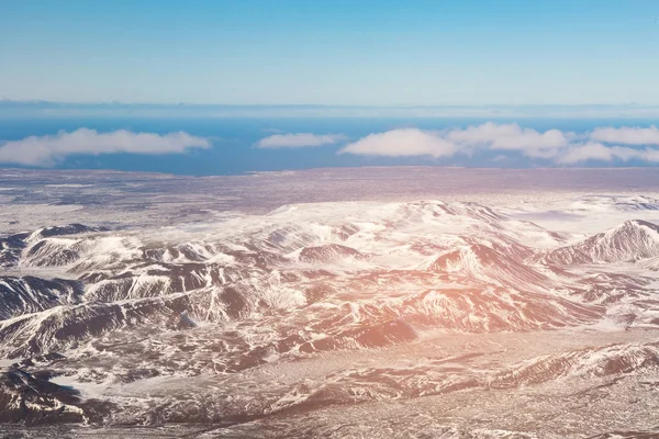 Üstten Görünüm Dağ Manzarası Zlanda Kış Sezon Doğal Manzara Arka — Stok fotoğraf