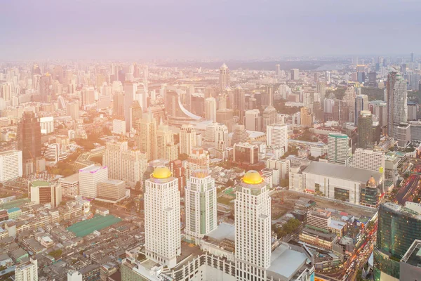 Havadan görünümü Bangkok cityscape merkezi iş şehir merkezinde, Tayland