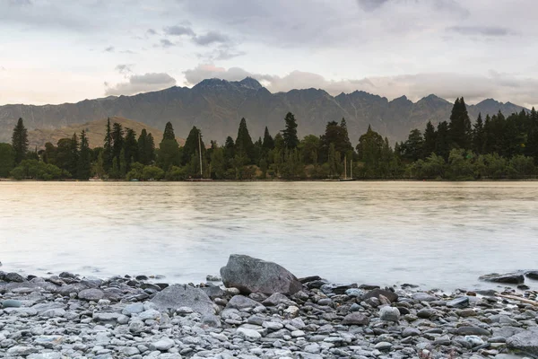 Новая Зеландия Quentown Водное Озеро Южный Остров Естественный Ландшафт Фон — стоковое фото