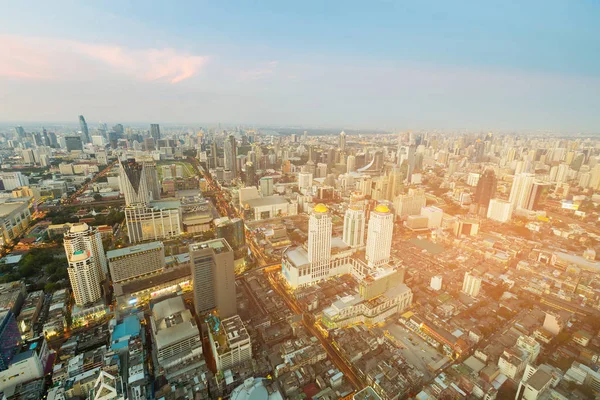 Vista Aérea Bangkok Centro Negocios Centro Ciudad Paisaje Urbano Fondo —  Fotos de Stock
