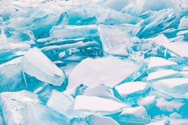 Buz üzerinde su Gölü, Rusya Kış sezon doğal peyzaj donmuş baykal kırma