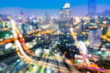 Gece lambası bulanıklık şehir şehir merkezine hareket tren, arka plan hareketli