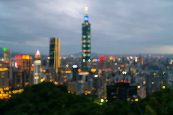 Tchaj Wan Město Rozostření Bokeh Noční Pohled Abstraktní Pozadí — Stock fotografie