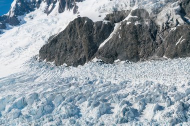 Sis buzul yakın Yeni Zelanda doğal manzara arka plan, dondurulmuş