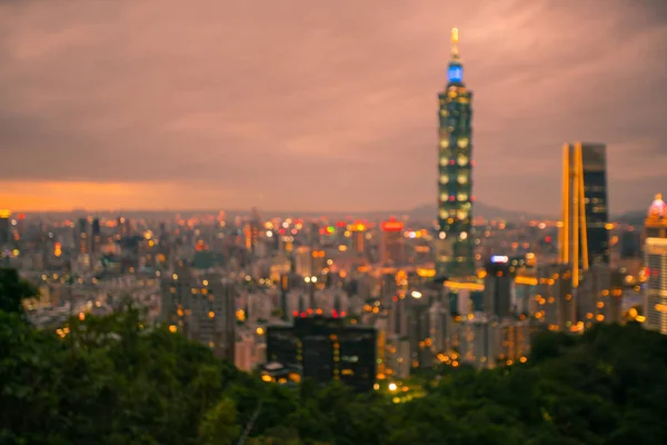 台北市ぼかし光空撮と夕焼け空 抽象的な背景の後 — ストック写真