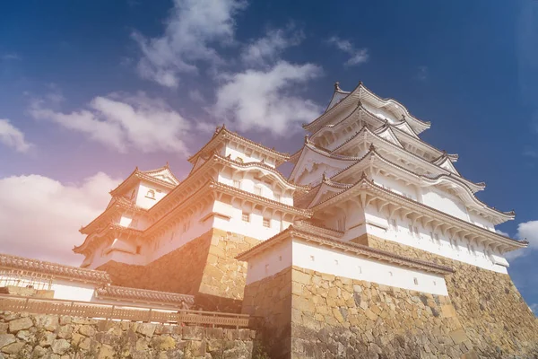 Himeji Castello Contro Cielo Blu Giappone Antico Punto Riferimento Storico — Foto Stock