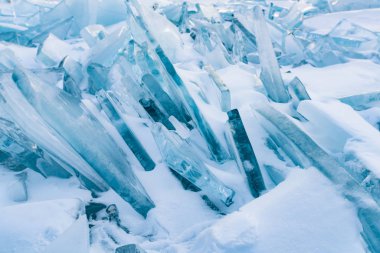Baykal su göl kış sezonu, doğal peyzaj Rusya son dakika buz yüzeyinde