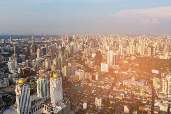 Vista Aérea Ciudad Centro Negocios Central Bangkok Tailandia —  Fotos de Stock