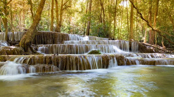 Natural Stream Motion Waterfall Deep Forest National Park — Stock Photo, Image