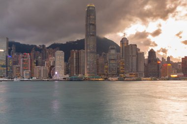 Hong Kong cityscape manzarası merkezi iş park, cityscape arka plan