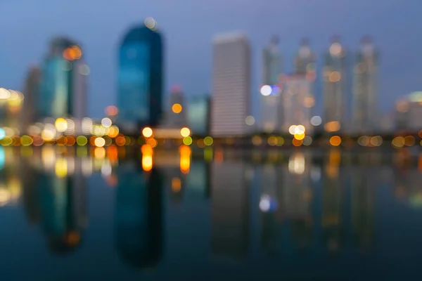 Dämmerung Verschwimmen Bokeh Licht Stadt Innenstadt Abstrakter Hintergrund — Stockfoto