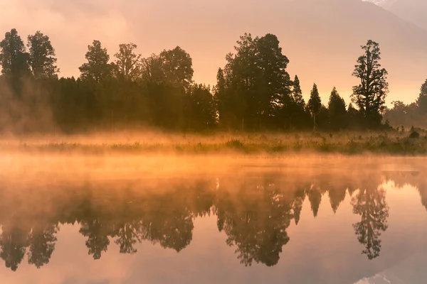 New Zealand Matheson Water Lake Reflection Natural Landscape Background — Stock Photo, Image