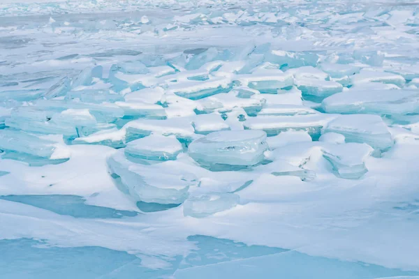 Congelar Lago Hielo Baikal Rusia Temporada Invierno Paisaje Natural Fondo — Foto de Stock