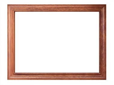 Ahşap resim çerçevesi beyaz arkaplanda izole edildi