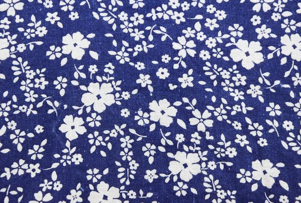 Тканинний Візерунок Класичним Зображенням Барвистих Квітів Синьому Фоні — стокове фото